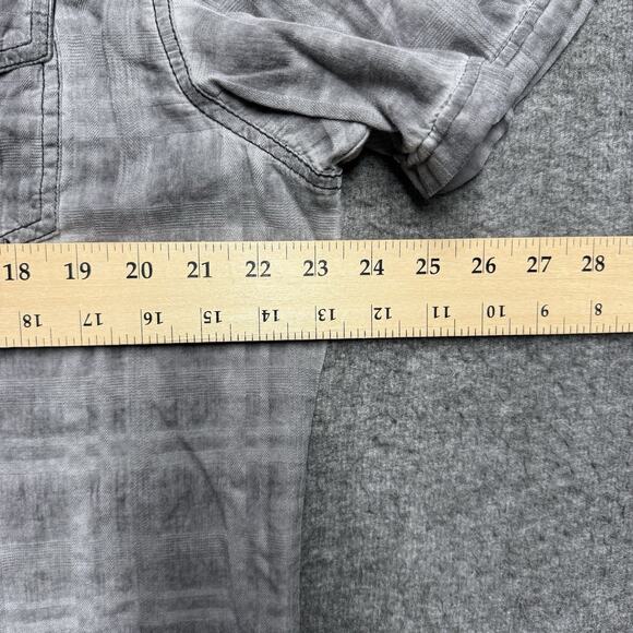 Affliction X Buckle Short Sleeve Button Down Shirt Men's XL Gray Skull Pockets - Picture 6 of 7